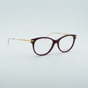 Bottega Veneta BV1039O 004 Eyeglasses Burgundy/Gold 53mm Oval Frame